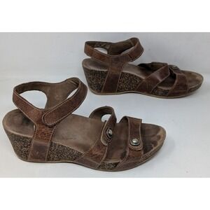 DANSKO‎ brown leather Savannah Wedge Sandals 38 US Women's 8 - 8.5